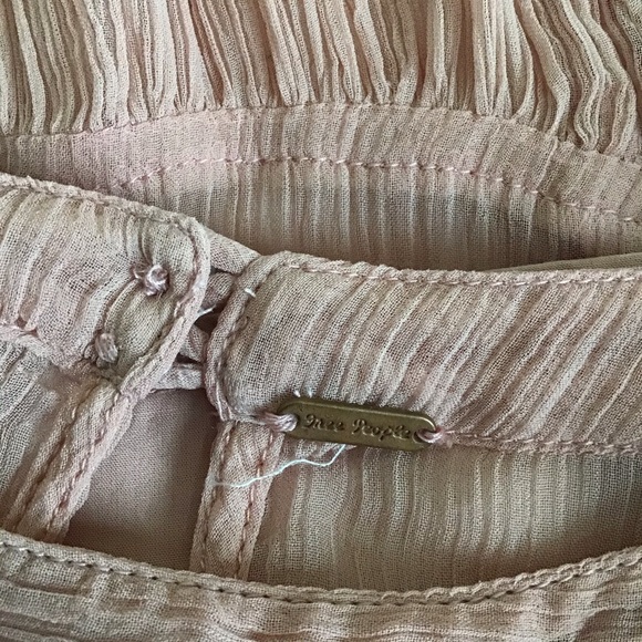 Free People Pink Rose Embroidered Chiffon TunicTop - Picture 7 of 9